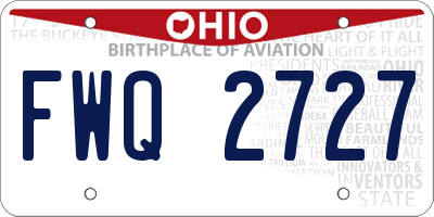 OH license plate FWQ2727