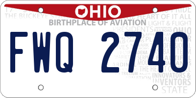 OH license plate FWQ2740