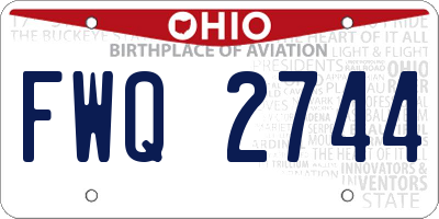 OH license plate FWQ2744