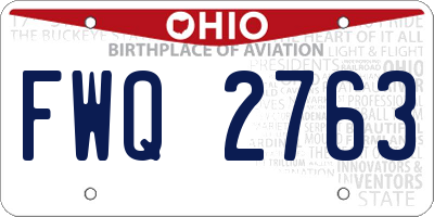 OH license plate FWQ2763