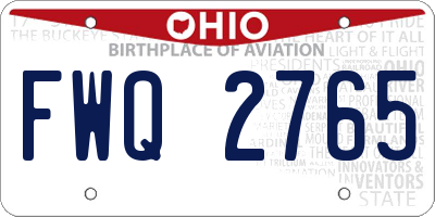 OH license plate FWQ2765