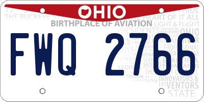 OH license plate FWQ2766