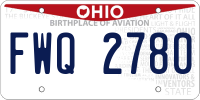 OH license plate FWQ2780