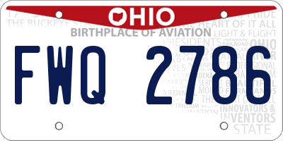 OH license plate FWQ2786