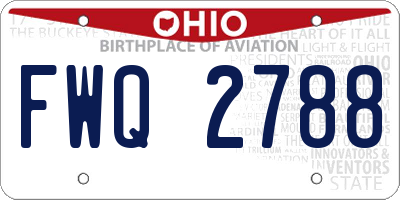 OH license plate FWQ2788