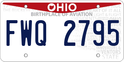 OH license plate FWQ2795