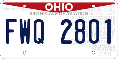 OH license plate FWQ2801