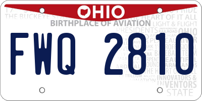 OH license plate FWQ2810