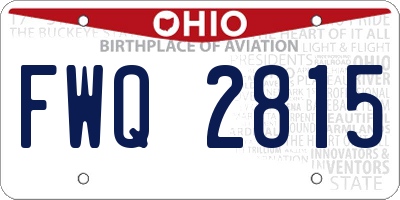 OH license plate FWQ2815