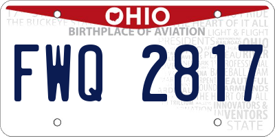 OH license plate FWQ2817