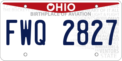 OH license plate FWQ2827