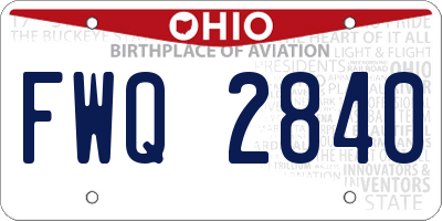 OH license plate FWQ2840