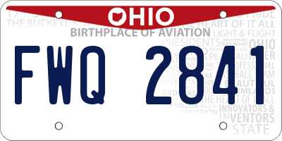OH license plate FWQ2841