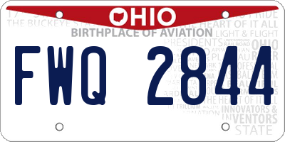 OH license plate FWQ2844