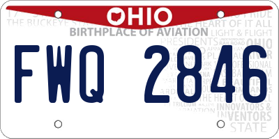 OH license plate FWQ2846