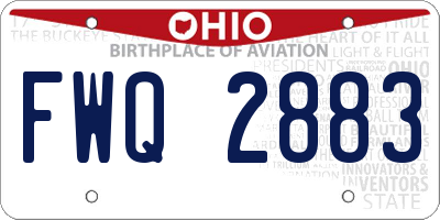 OH license plate FWQ2883