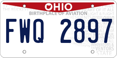 OH license plate FWQ2897
