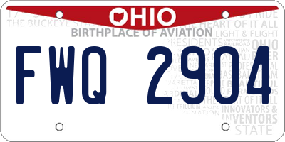 OH license plate FWQ2904