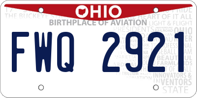 OH license plate FWQ2921