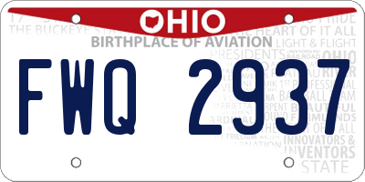 OH license plate FWQ2937