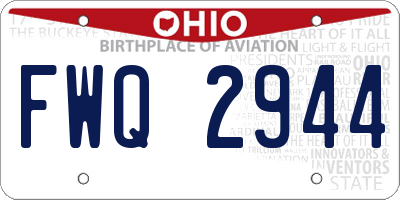OH license plate FWQ2944