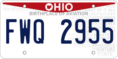 OH license plate FWQ2955