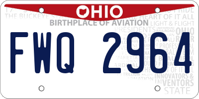 OH license plate FWQ2964