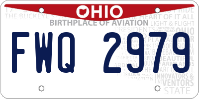 OH license plate FWQ2979