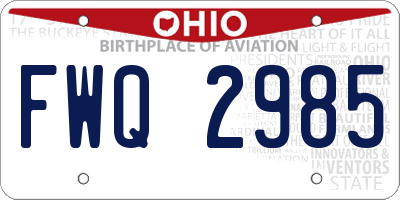 OH license plate FWQ2985