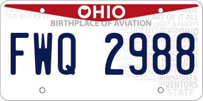 OH license plate FWQ2988