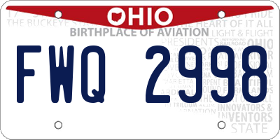 OH license plate FWQ2998