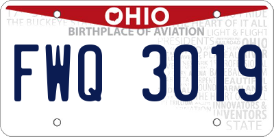 OH license plate FWQ3019