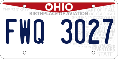 OH license plate FWQ3027