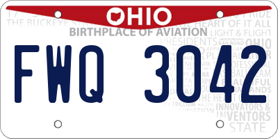 OH license plate FWQ3042