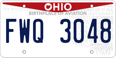 OH license plate FWQ3048