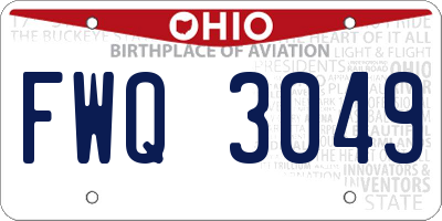 OH license plate FWQ3049