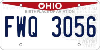 OH license plate FWQ3056