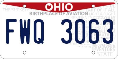 OH license plate FWQ3063