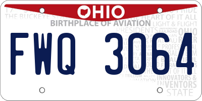 OH license plate FWQ3064