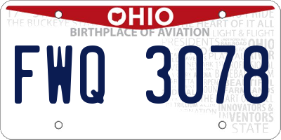 OH license plate FWQ3078