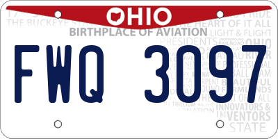 OH license plate FWQ3097