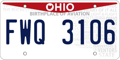 OH license plate FWQ3106