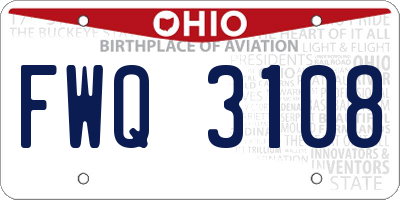 OH license plate FWQ3108