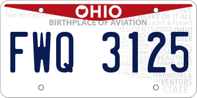 OH license plate FWQ3125