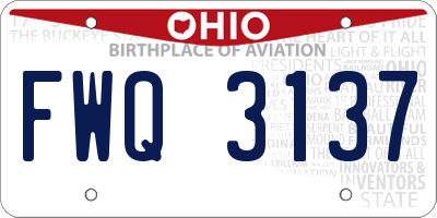 OH license plate FWQ3137
