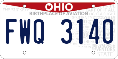 OH license plate FWQ3140