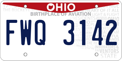 OH license plate FWQ3142