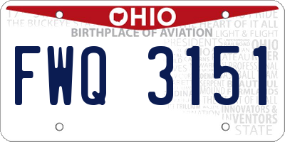 OH license plate FWQ3151
