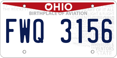 OH license plate FWQ3156