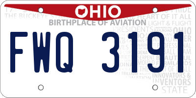 OH license plate FWQ3191